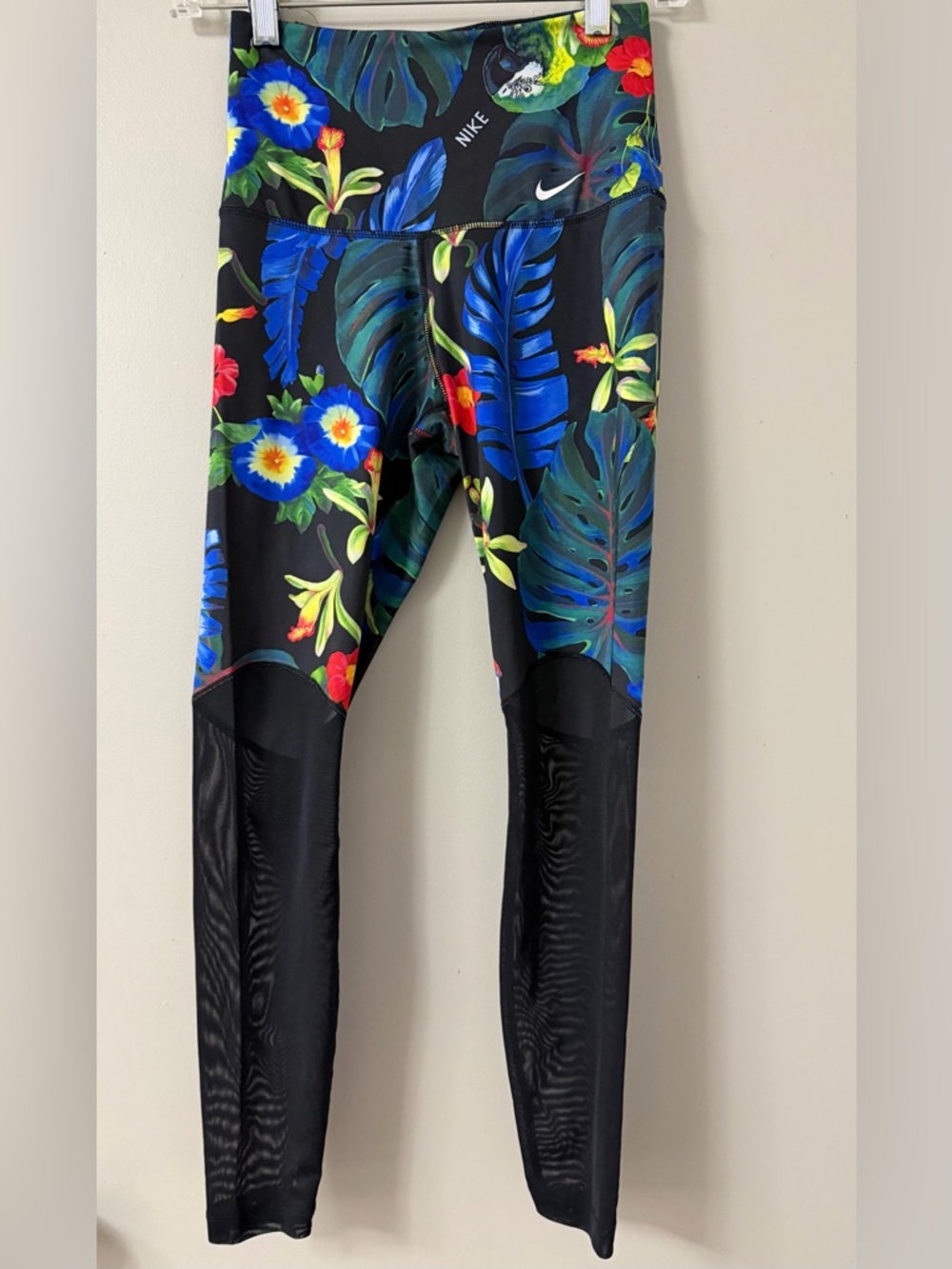 Nike Dri-FIT Tropical Floral Leggings XS Mesh Panel